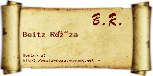 Beitz Róza névjegykártya